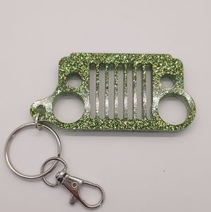 Keychain Jeep / Truck Grill w/ Glitter